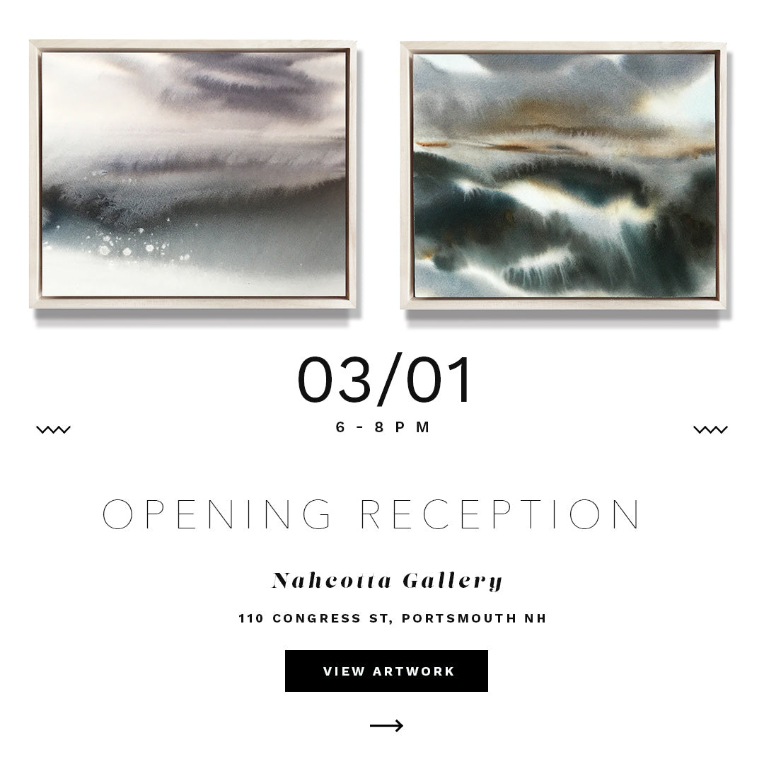 New watercolors at Nahcotta Gallery / Opening Reception:3/1