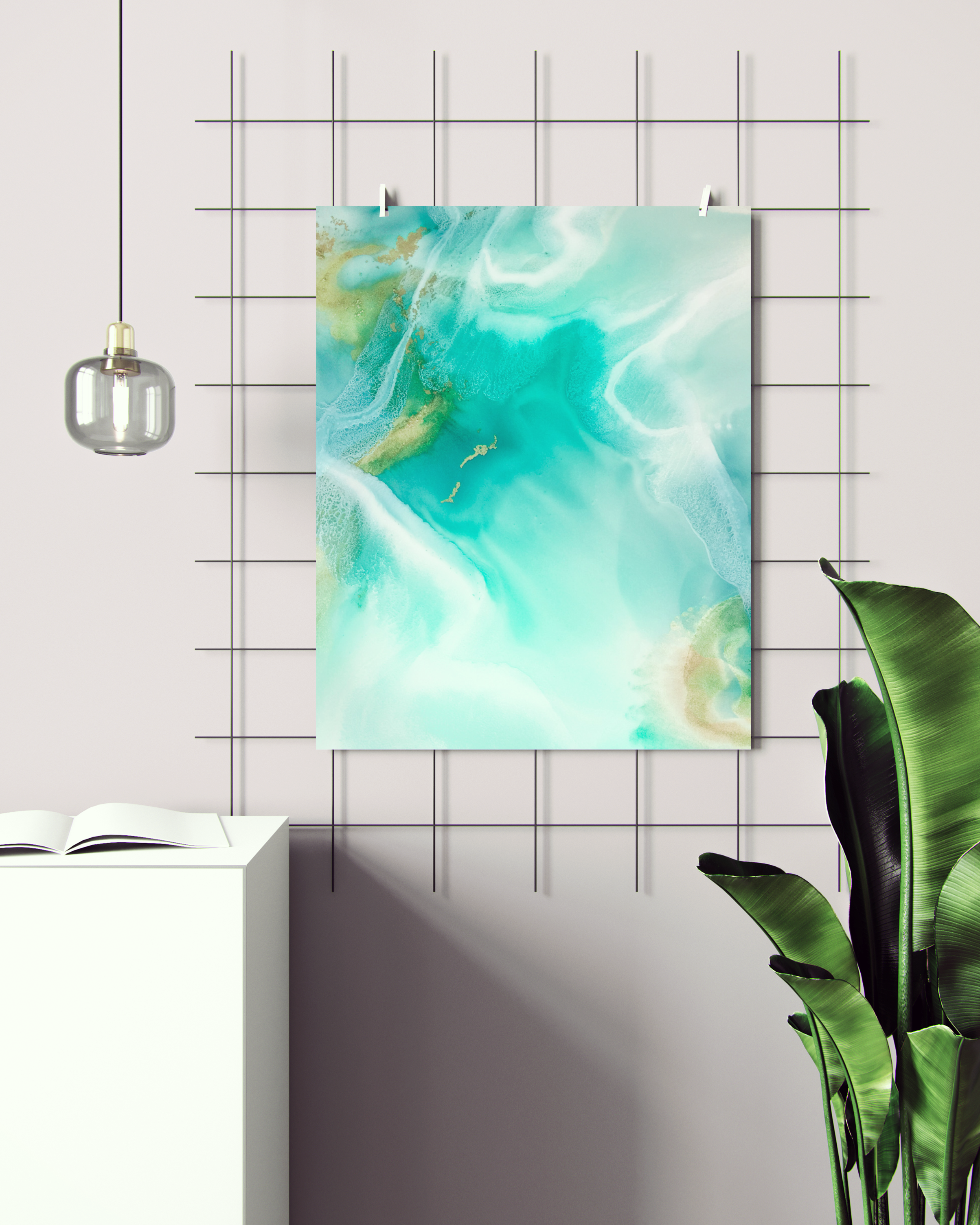 Abstract Wall Art Prints Loose Watercolor Paper & Canvas | Lagoon 1