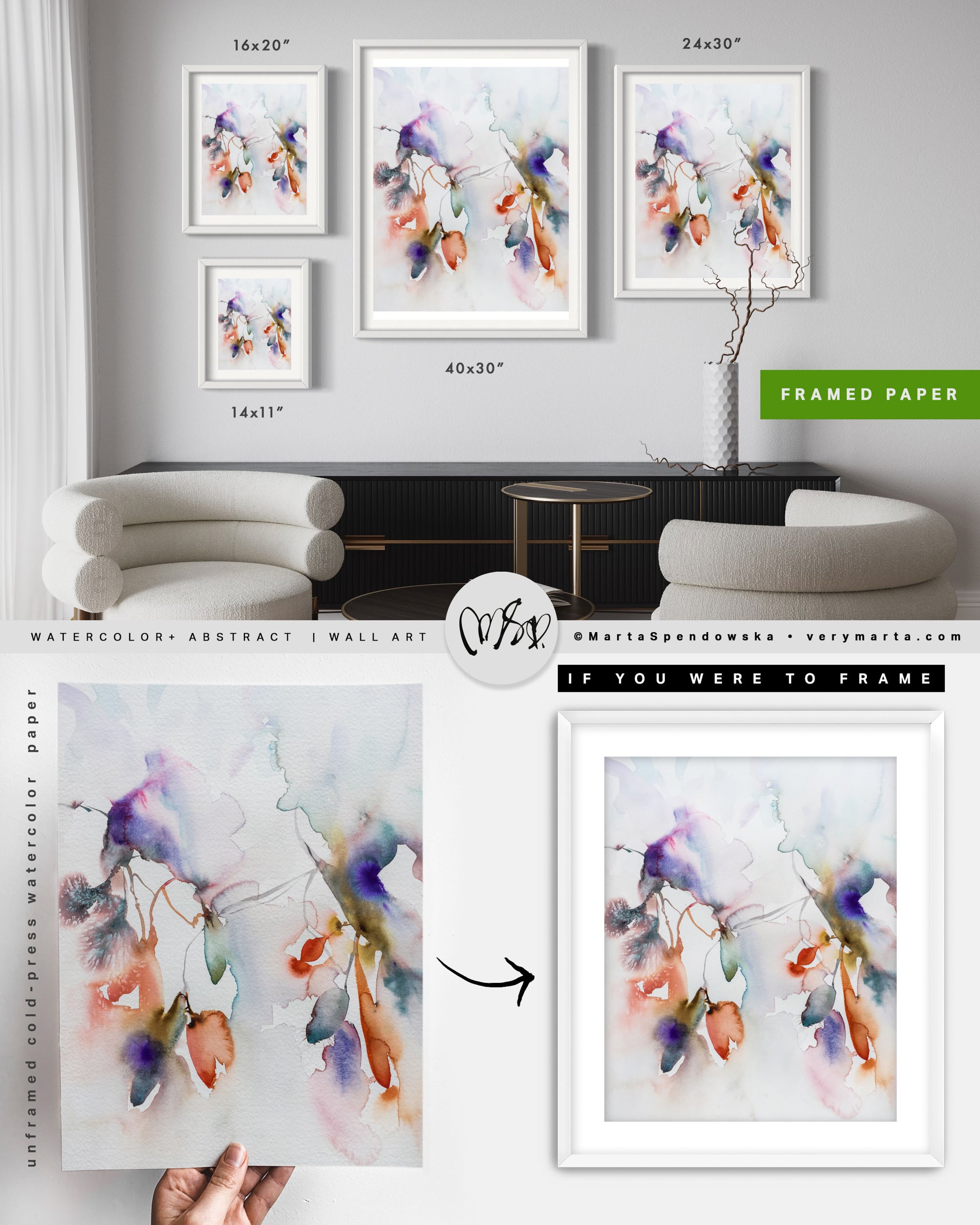 Wall Art Print Canvas Paper  | Dulcet