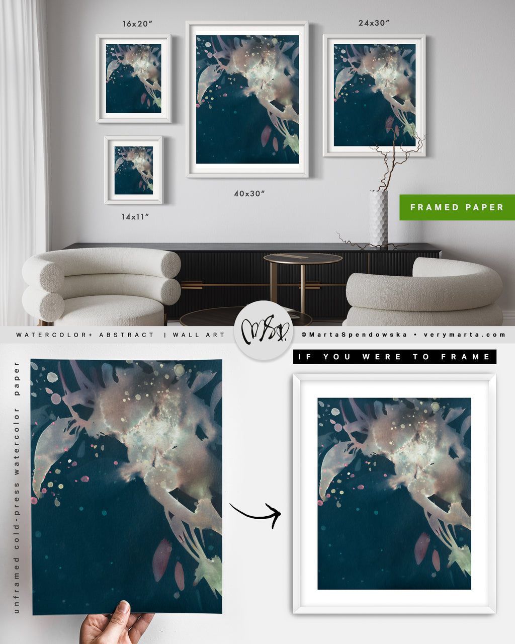 Wall Art Print Canvas Paper  | Una