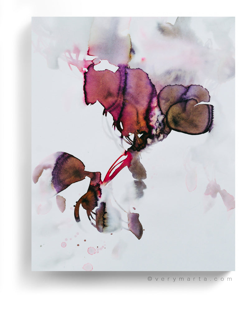Botanical Wall Art Prints Abstract Flora Plant Watercolor Paper & Canvas | Zen