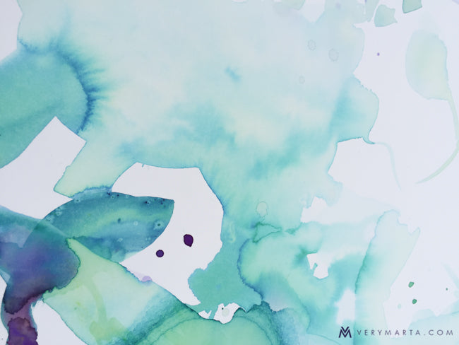 abstract-botanical-watercolor-painting-flower-art-marta-spendowska-verymarta-Painting, watercolor | Until you put soft petal on your heart | 22x30" Paper