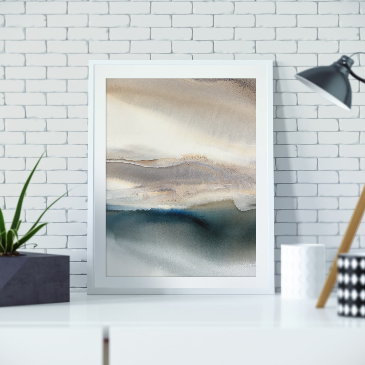 Art Print | Aqua-landscape-watercolor-painting-abstract-newlands-marta-spendowska-verymarta