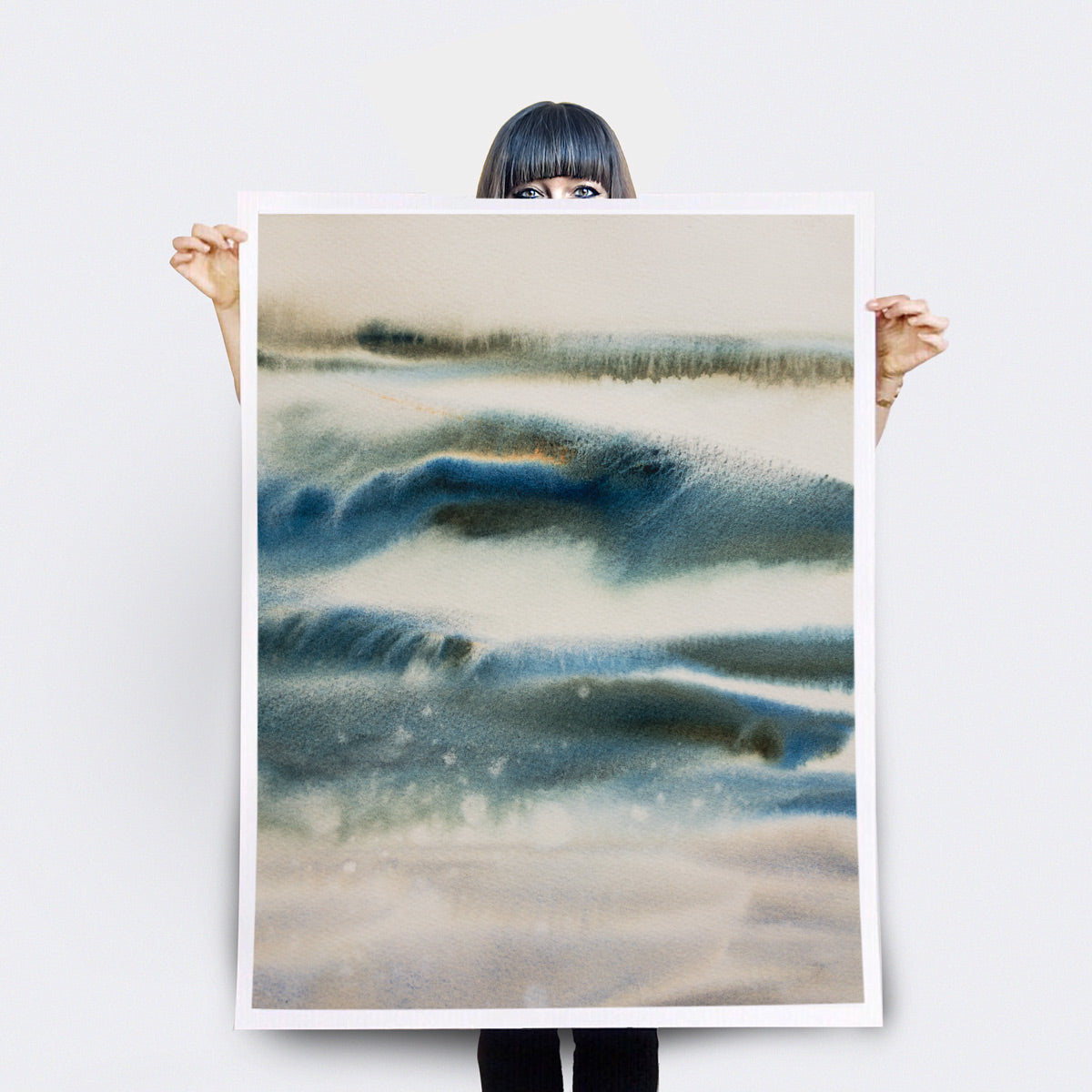 Art Print | Bluesy-landscape-watercolor-painting-abstract-newlands-marta-spendowska-verymarta