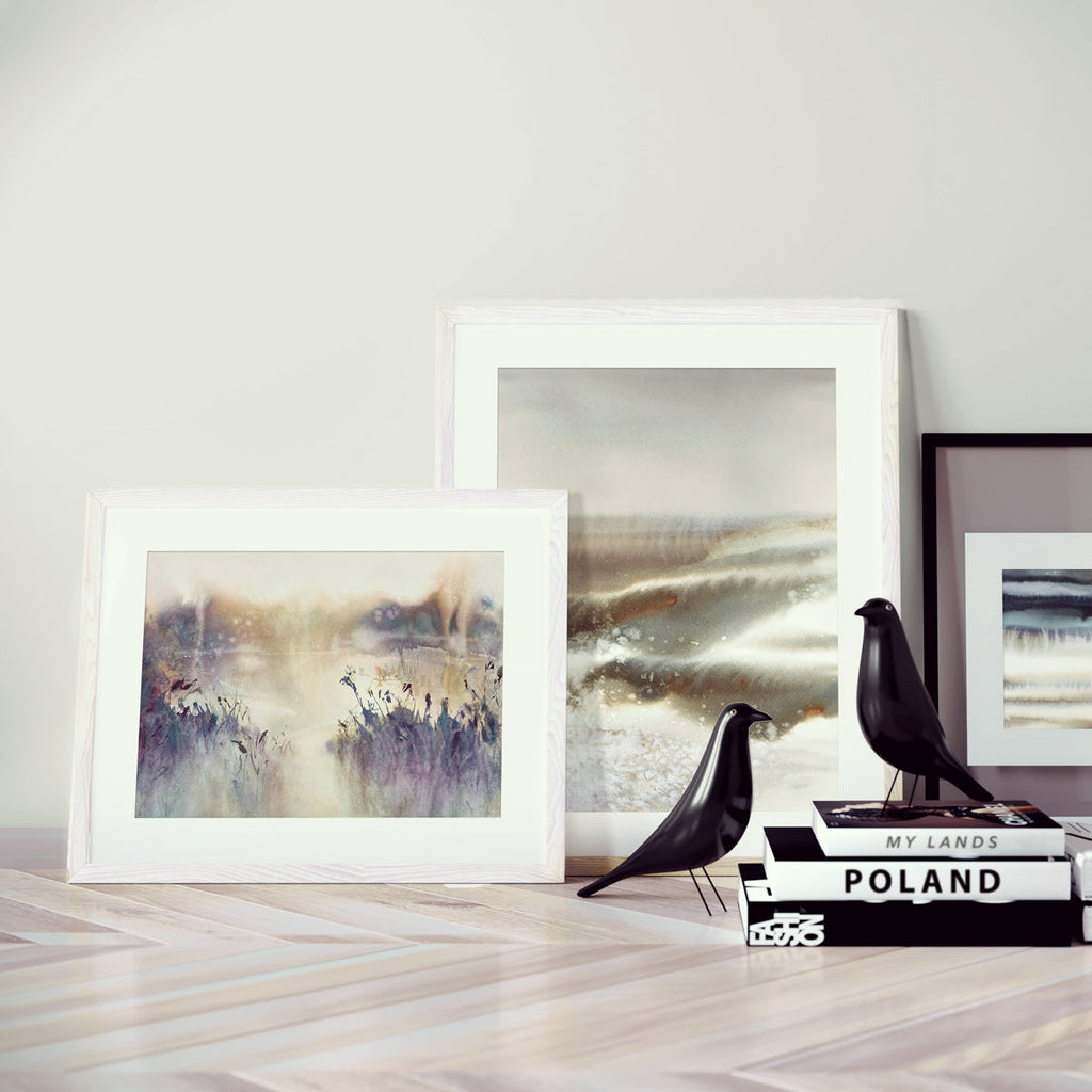 Art Print | Marsh-landscape-watercolor-painting-abstract-newlands-marta-spendowska-verymarta