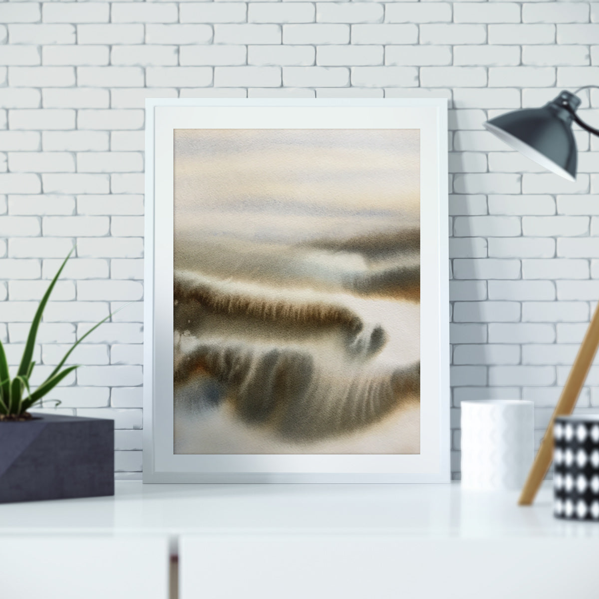 Art Print | Sunny-landscape-watercolor-painting-abstract-newlands-marta-spendowska-verymarta