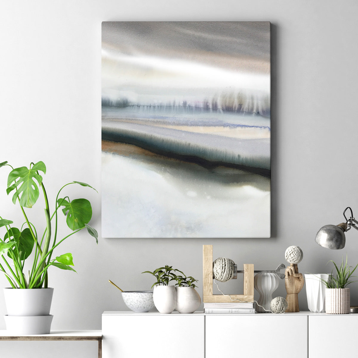 Art Print | White Sun-landscape-watercolor-painting-abstract-newlands-marta-spendowska-verymarta