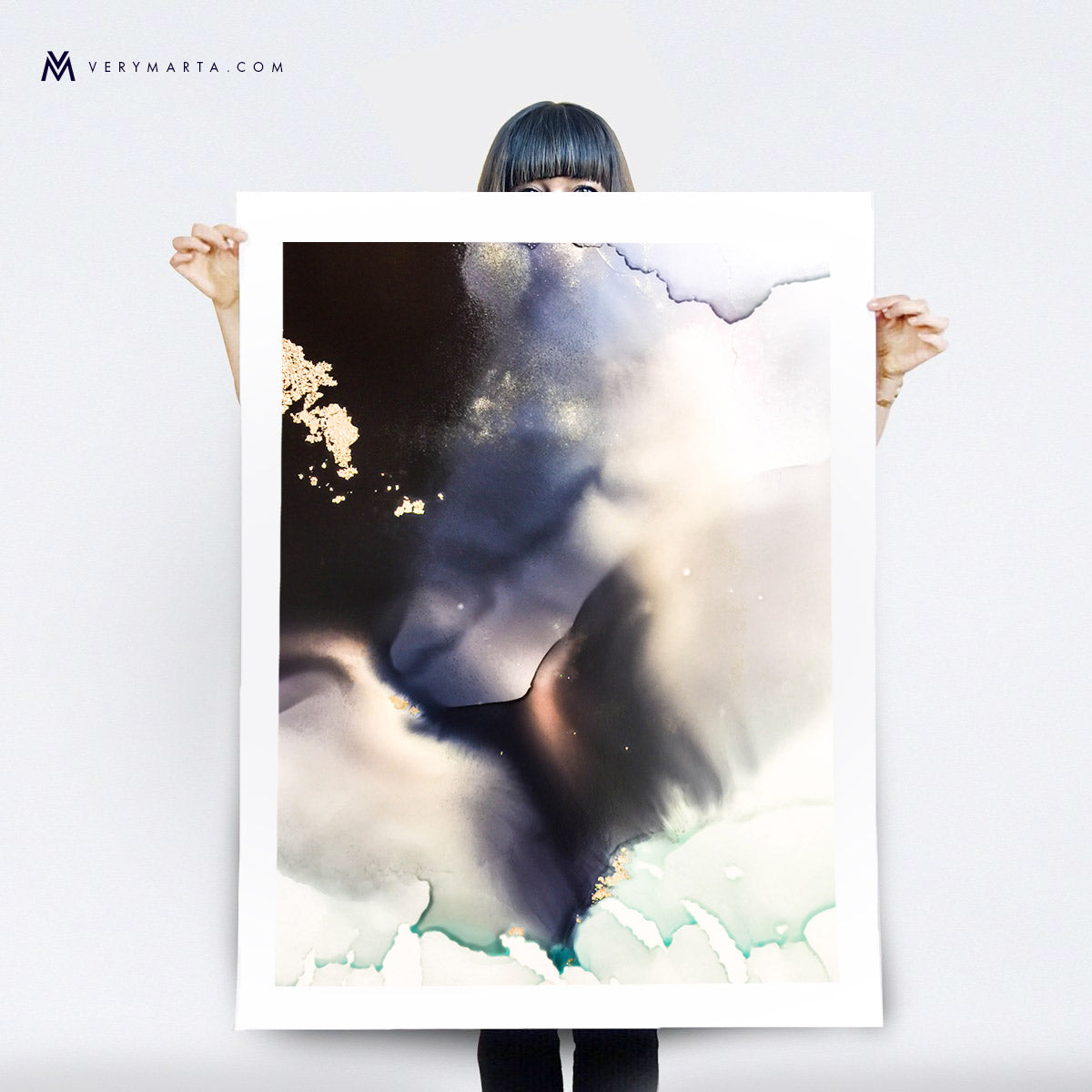 Art Print | Storm-abstract-watercolor-painting-wetlands-marta-spendowska-verymarta