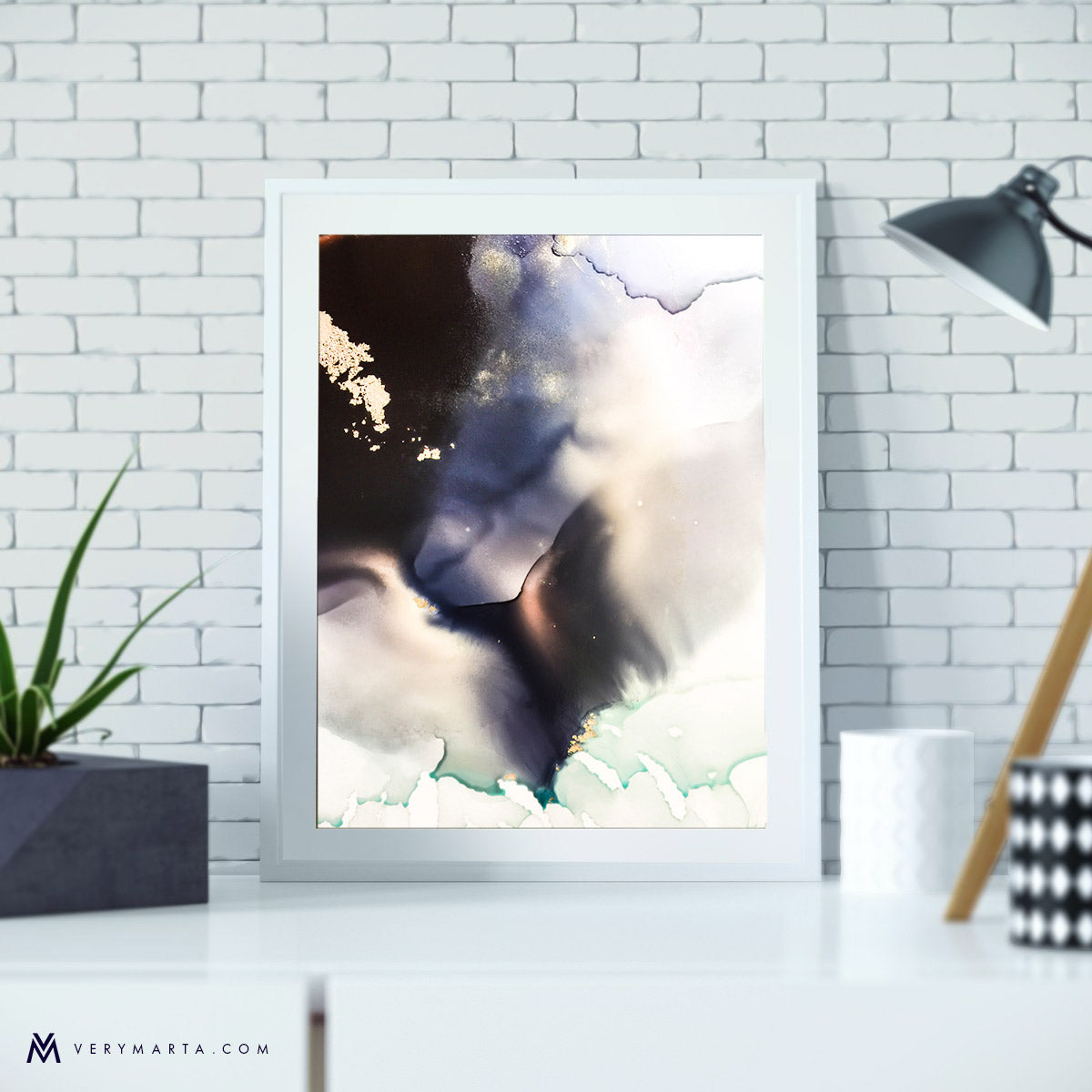 Art Print | Storm-abstract-watercolor-painting-wetlands-marta-spendowska-verymarta