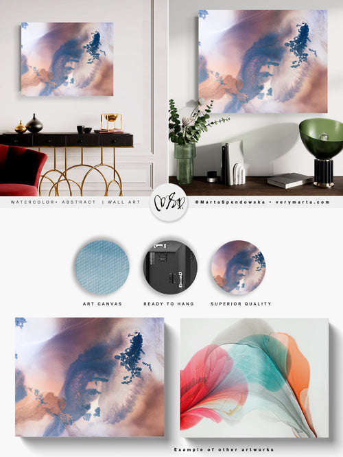Abstract Wall Art Prints Loose Watercolor Paper & Canvas   | Mussa