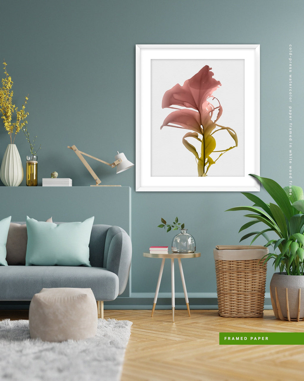 Botanical watercolor large canvas and paper wall art prints, ready to hang floral artwork Abstract Botanical Watercolor Art Print | Bona by Marta Spendowska