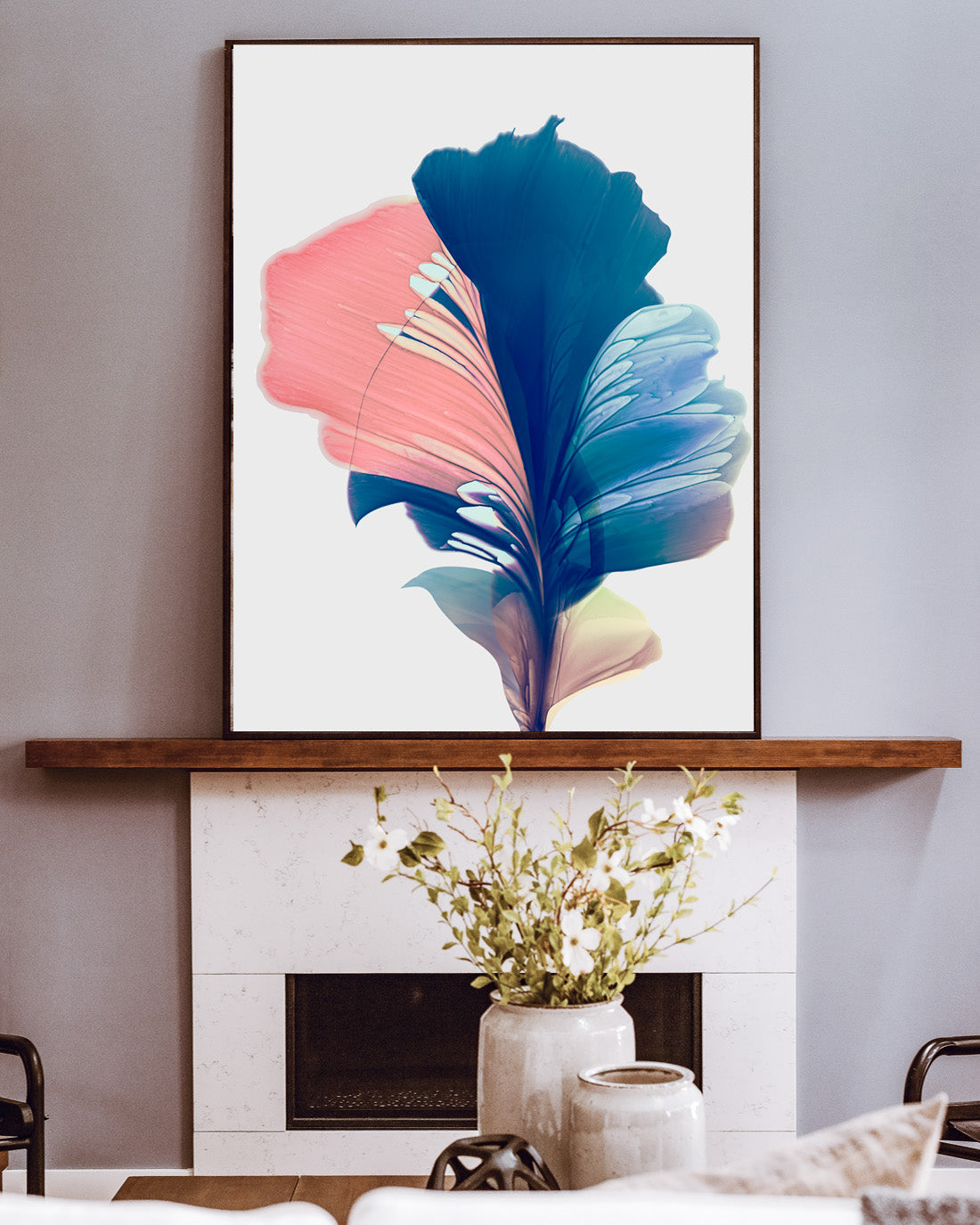 Botanical watercolor large canvas and paper wall art prints, ready to hang floral artwork Abstract Botanical Watercolor Art Print | Mir by Marta Spendowska