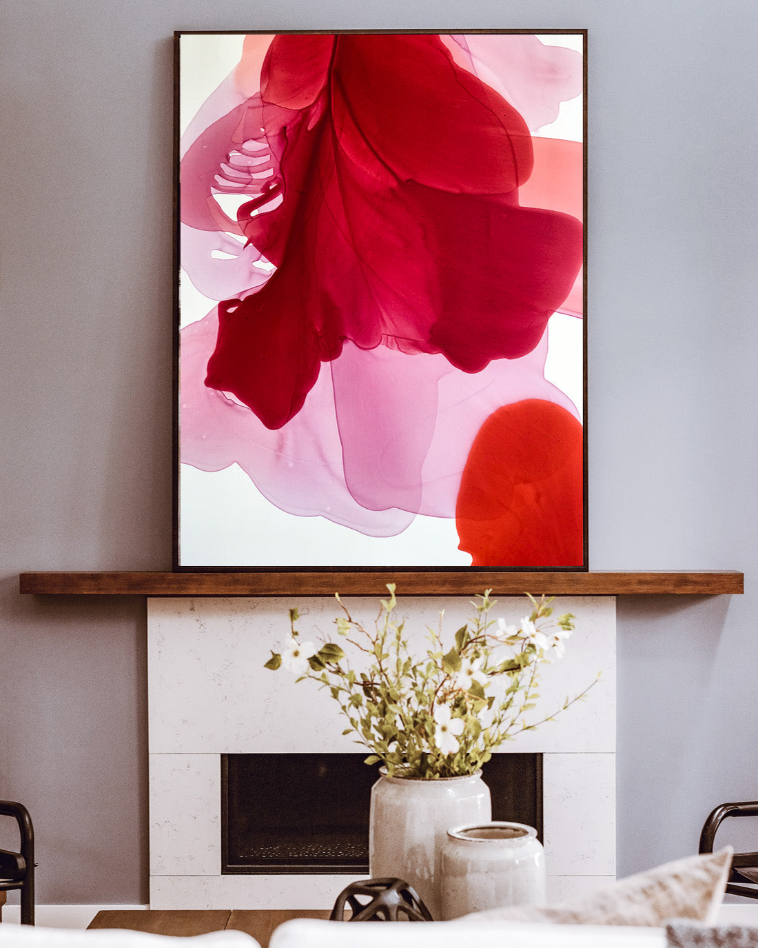 Botanical watercolor large canvas and paper wall art prints, ready to hang floral artwork Abstract Botanical Watercolor Art Print | Merlotte by Marta Spendowska