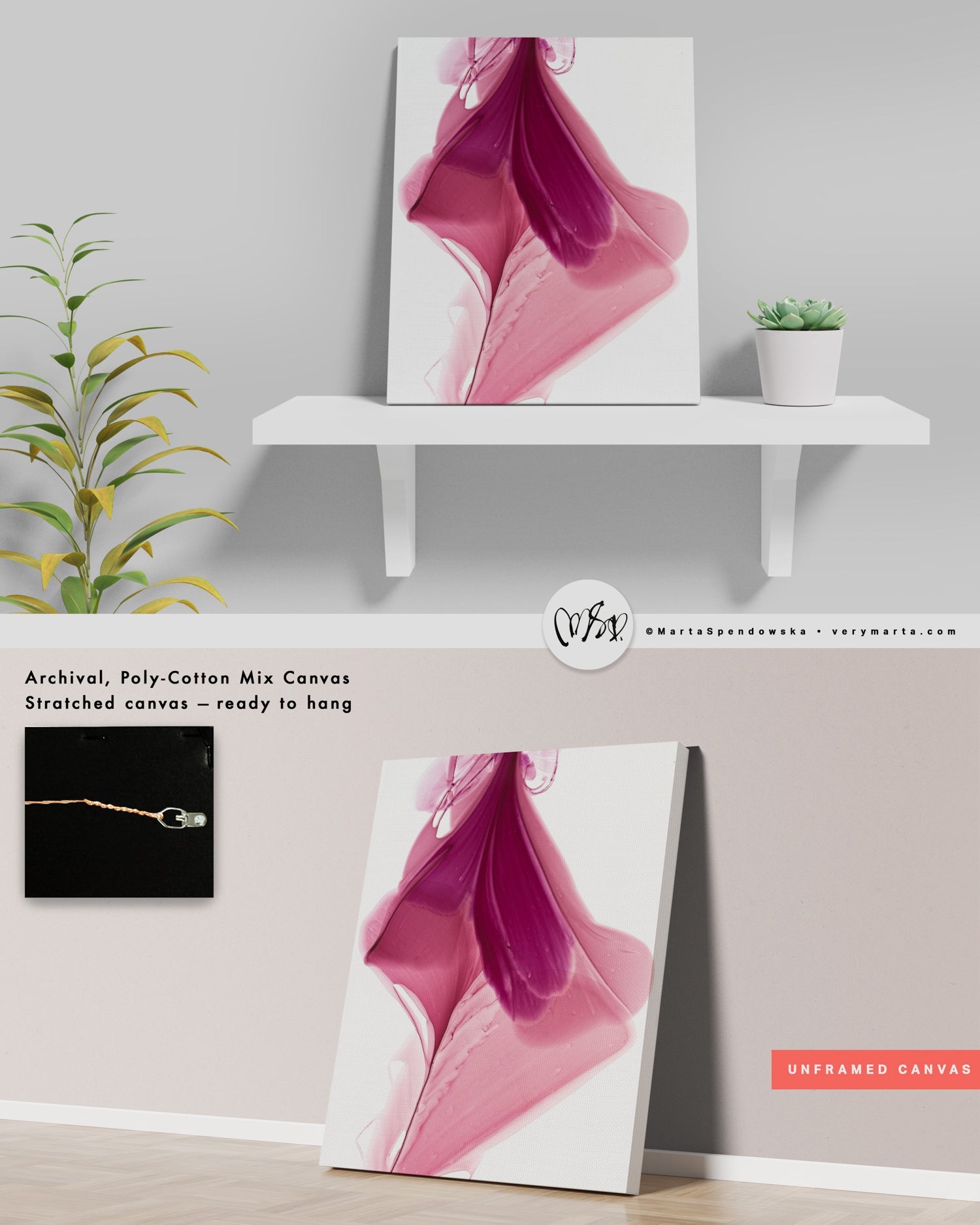 Botanical watercolor large canvas and paper wall art prints, ready to hang floral artwork Abstract Botanical Watercolor Art Print | Queasa by Marta Spendowska