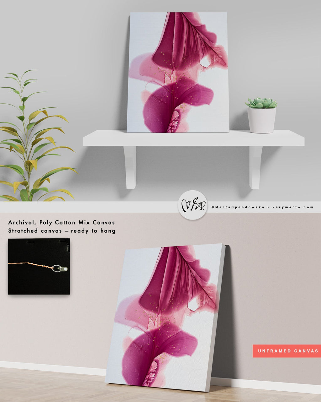 Botanical watercolor large canvas and paper wall art prints, ready to hang floral artwork Abstract Botanical Watercolor Art Print | Pousa by Marta Spendowska