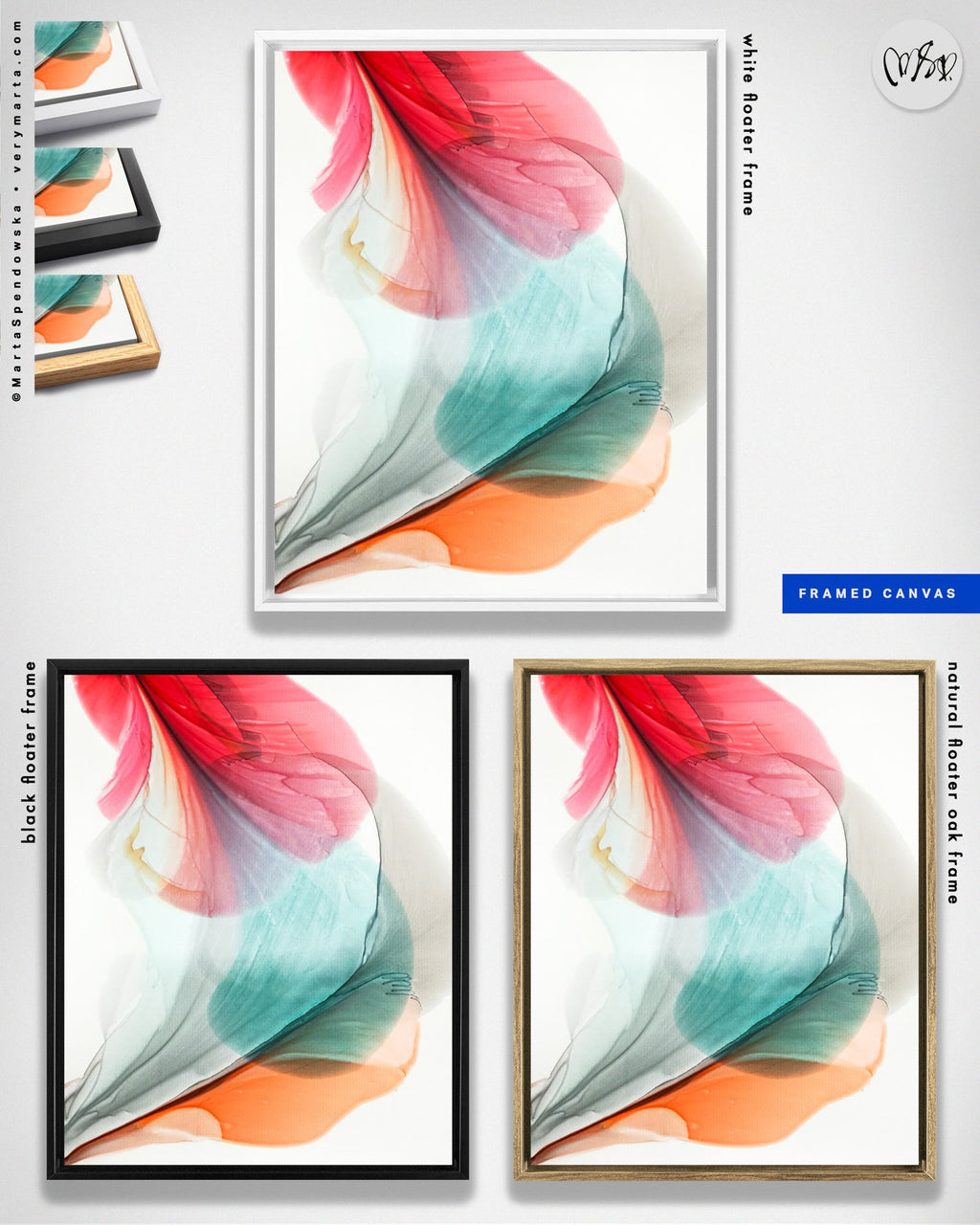 Botanical watercolor large canvas and paper wall art prints, ready to hang floral artwork Abstract Botanical Watercolor Art Print | Tuet by Marta Spendowska