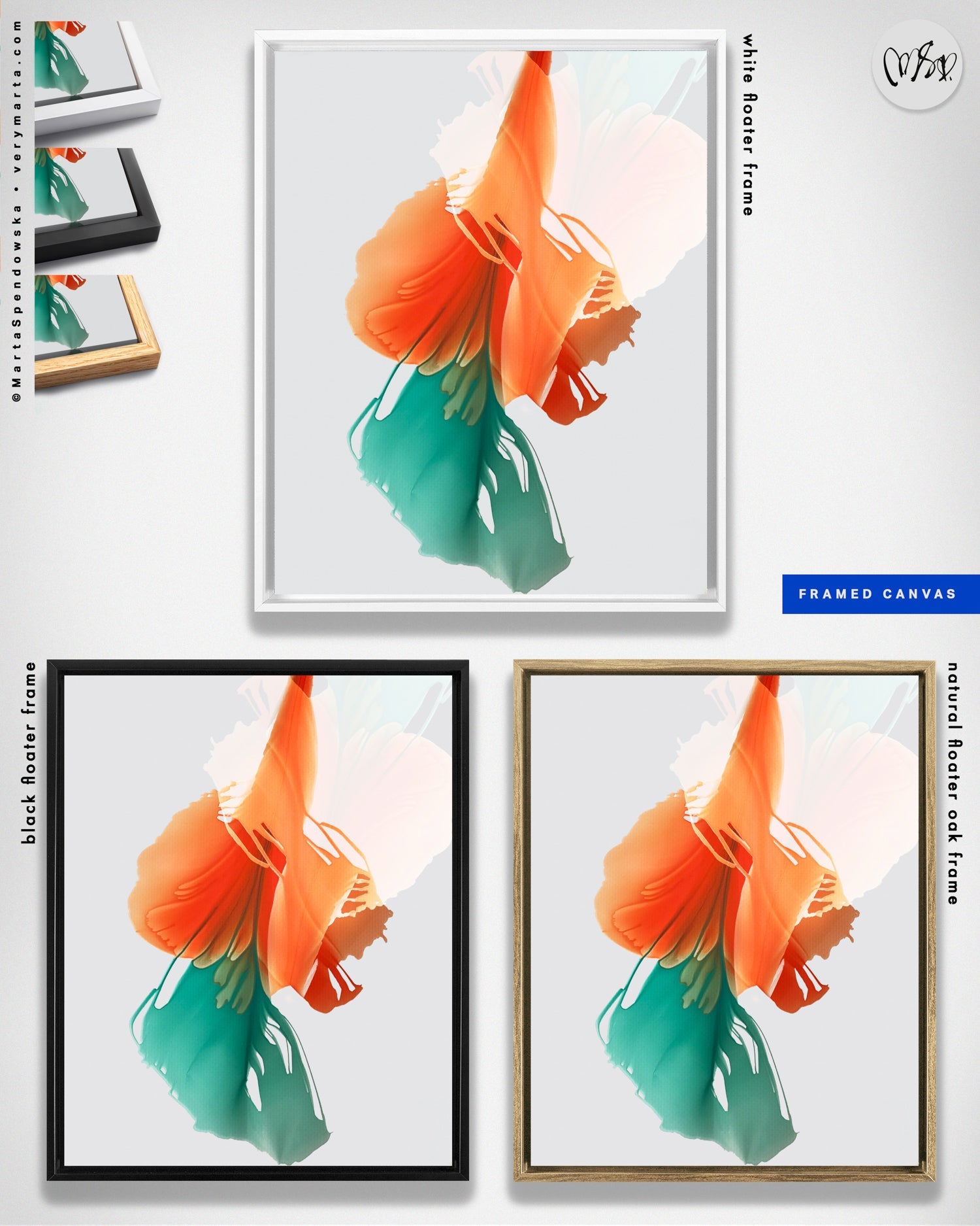 Botanical watercolor large canvas and paper wall art prints, ready to hang floral artwork Abstract Botanical Watercolor Art Print | Louna by Marta Spendowska