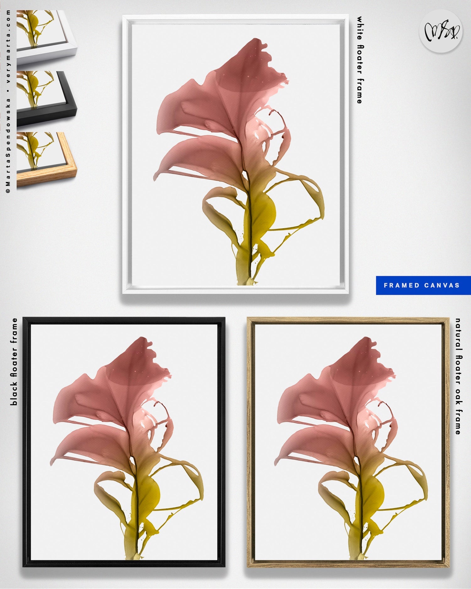 Botanical watercolor large canvas and paper wall art prints, ready to hang floral artwork Abstract Botanical Watercolor Art Print | Bona by Marta Spendowska