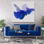 Modern Fine Art for Home Decor Abstract Watercolor Painting Blue Bell 52x52" by Marta Spendowska