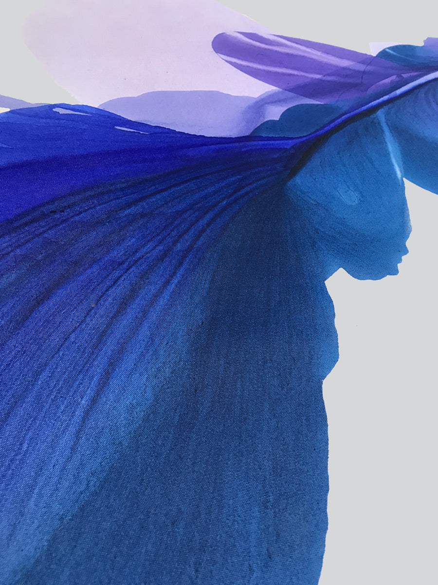 Modern Fine Art for Home Decor Abstract Watercolor Painting Blue Bell 52x52" by Marta Spendowska