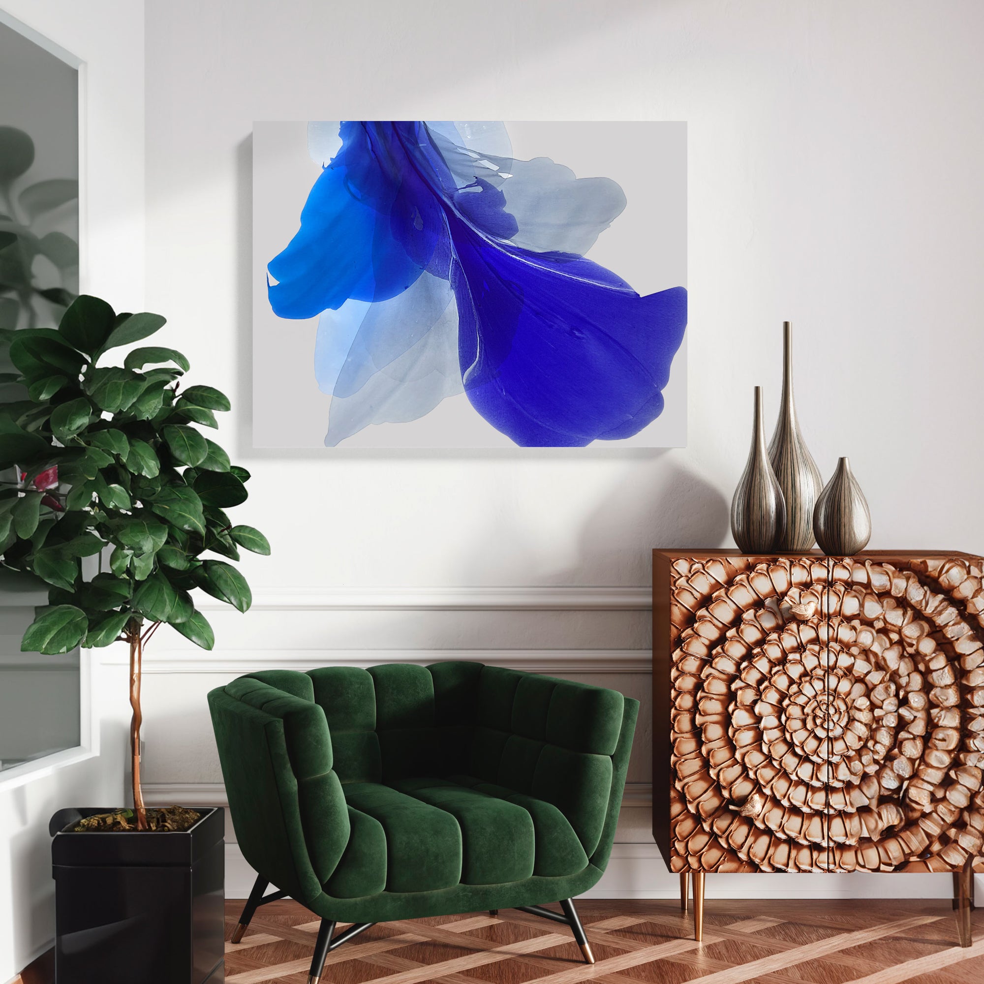 Modern Fine Art for Home Decor Abstract Watercolor Painting Electra 30x40" by Marta Spendowska