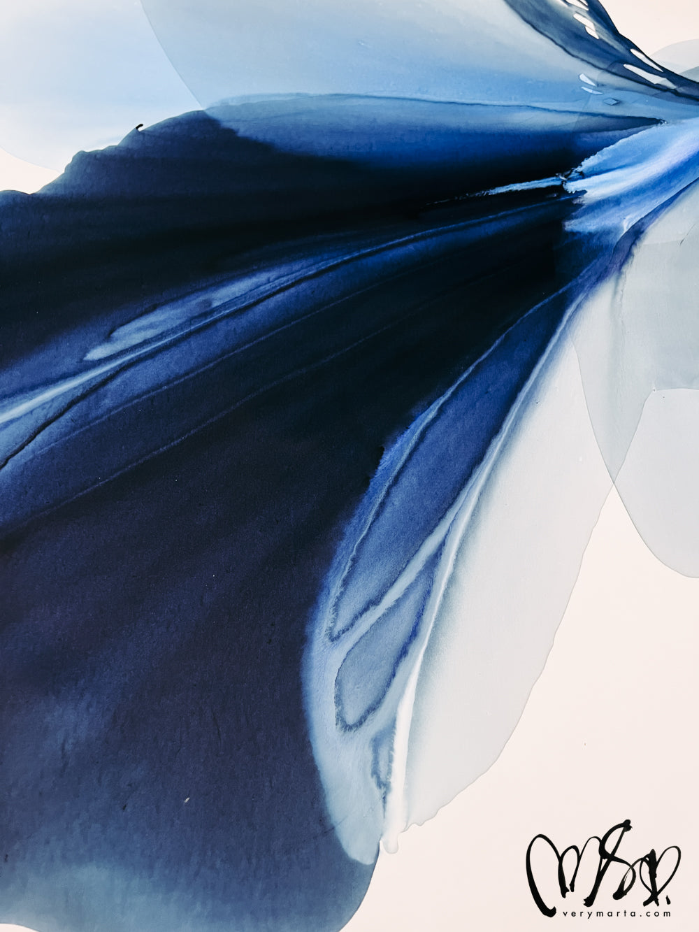 Modern Fine Art for Home Decor Abstract Watercolor Painting Kfïat 30x40" by Marta Spendowska