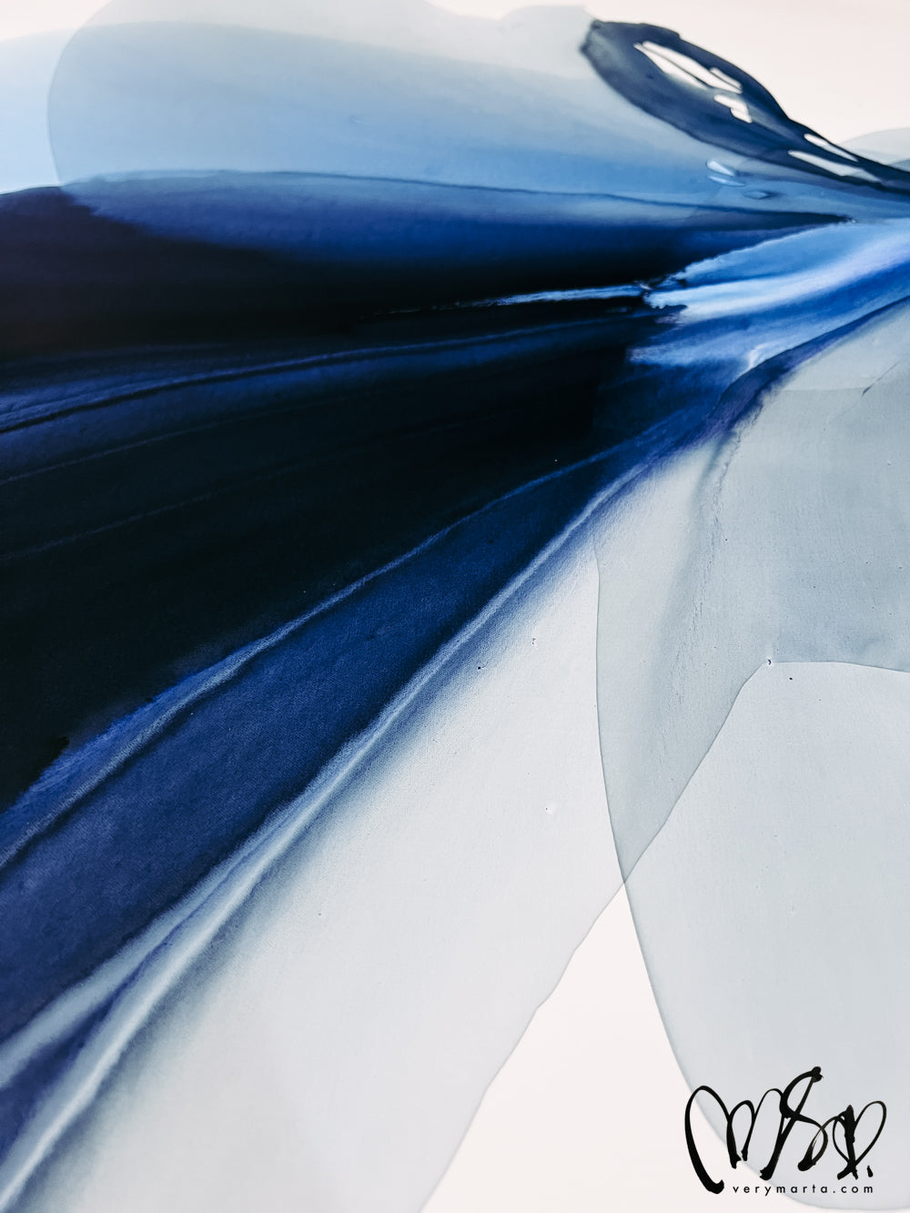 Modern Fine Art for Home Decor Abstract Watercolor Painting Kfïat 30x40" by Marta Spendowska