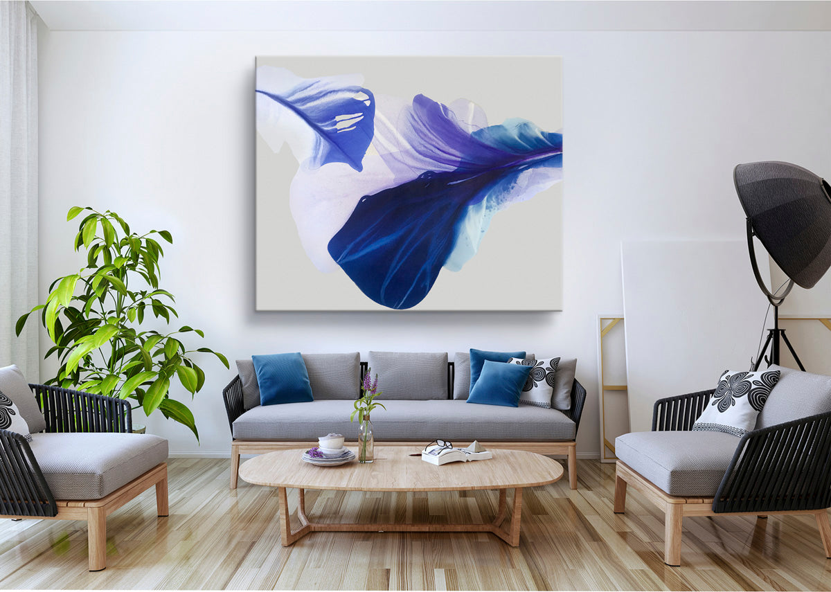 Modern Fine Art for Home Decor Abstract Watercolor Painting Like Peacock birds 60x50" by Marta Spendowska