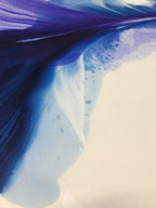 Modern Fine Art for Home Decor Abstract Watercolor Painting Like Peacock birds 60x50" by Marta Spendowska