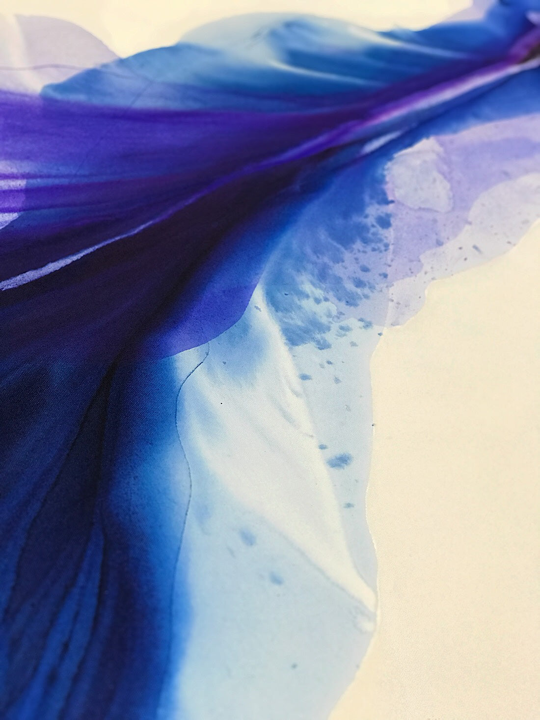 Modern Fine Art for Home Decor Abstract Watercolor Painting Like Peacock birds 60x50" by Marta Spendowska