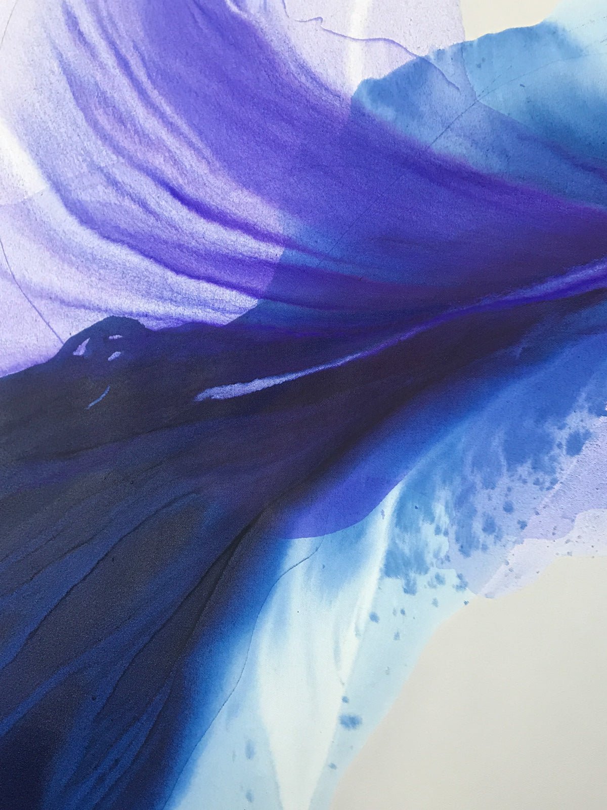 Modern Fine Art for Home Decor Abstract Watercolor Painting Like Peacock birds 60x50" by Marta Spendowska