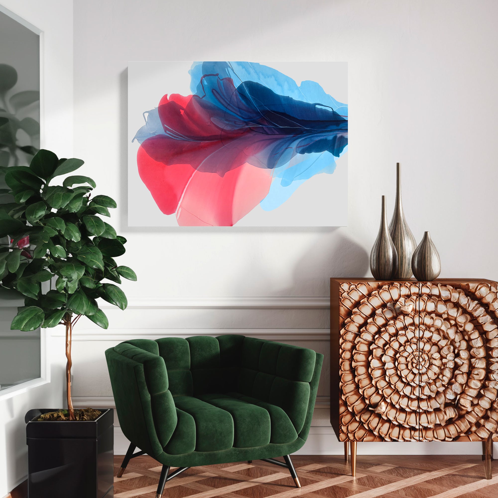 Modern Fine Art for Home Decor Abstract Watercolor Painting Lusta 30x40" by Marta Spendowska