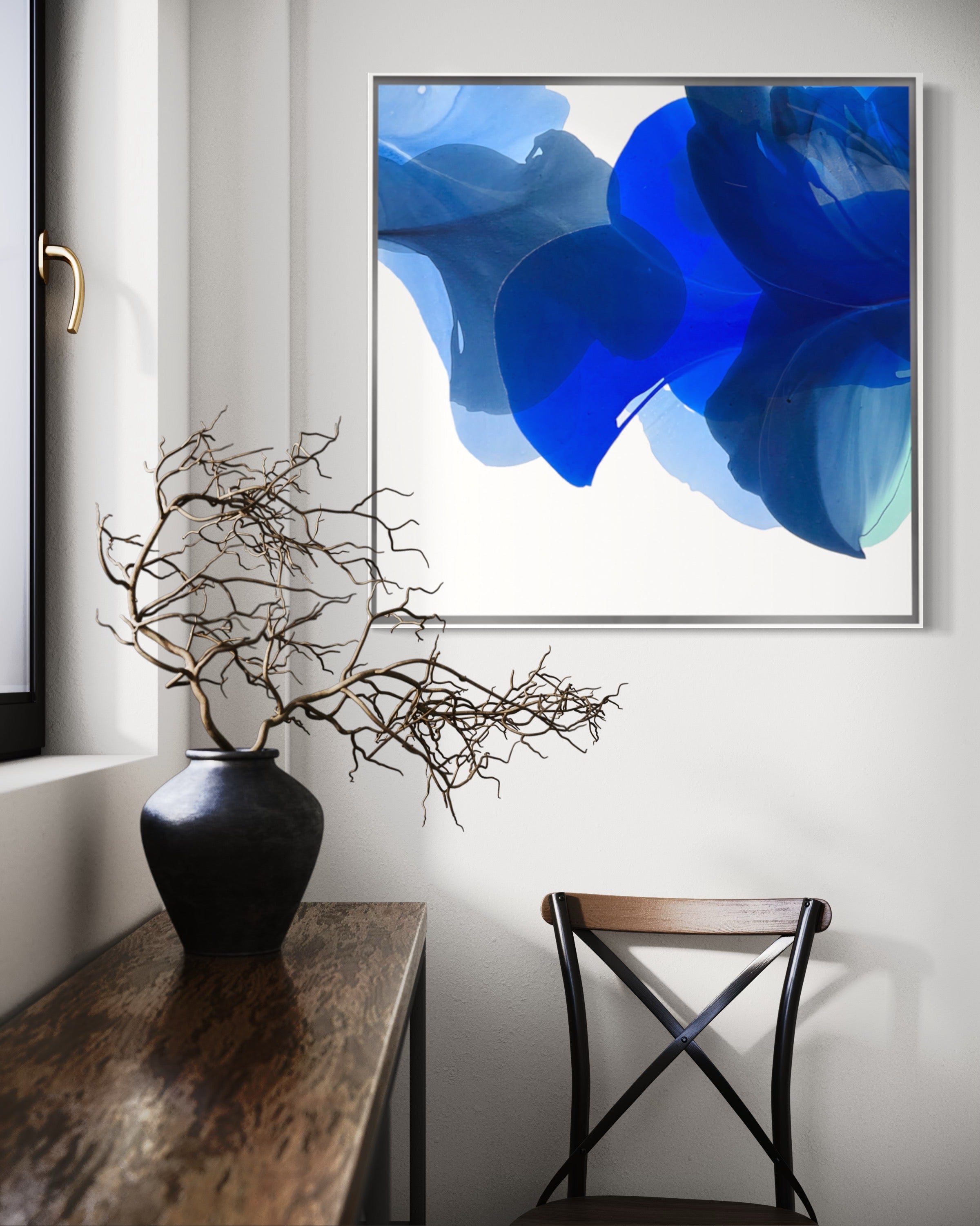 Modern Fine Art for Home Decor Abstract Watercolor Painting Sowa 30x30" by Marta Spendowska