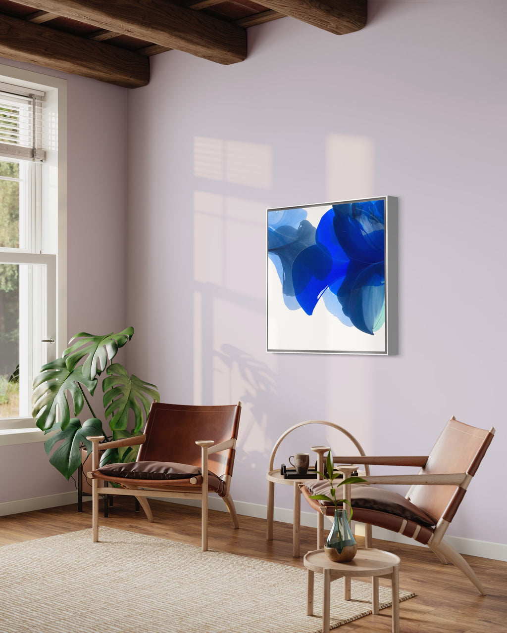 Modern Fine Art for Home Decor Abstract Watercolor Painting Sowa 30x30" by Marta Spendowska