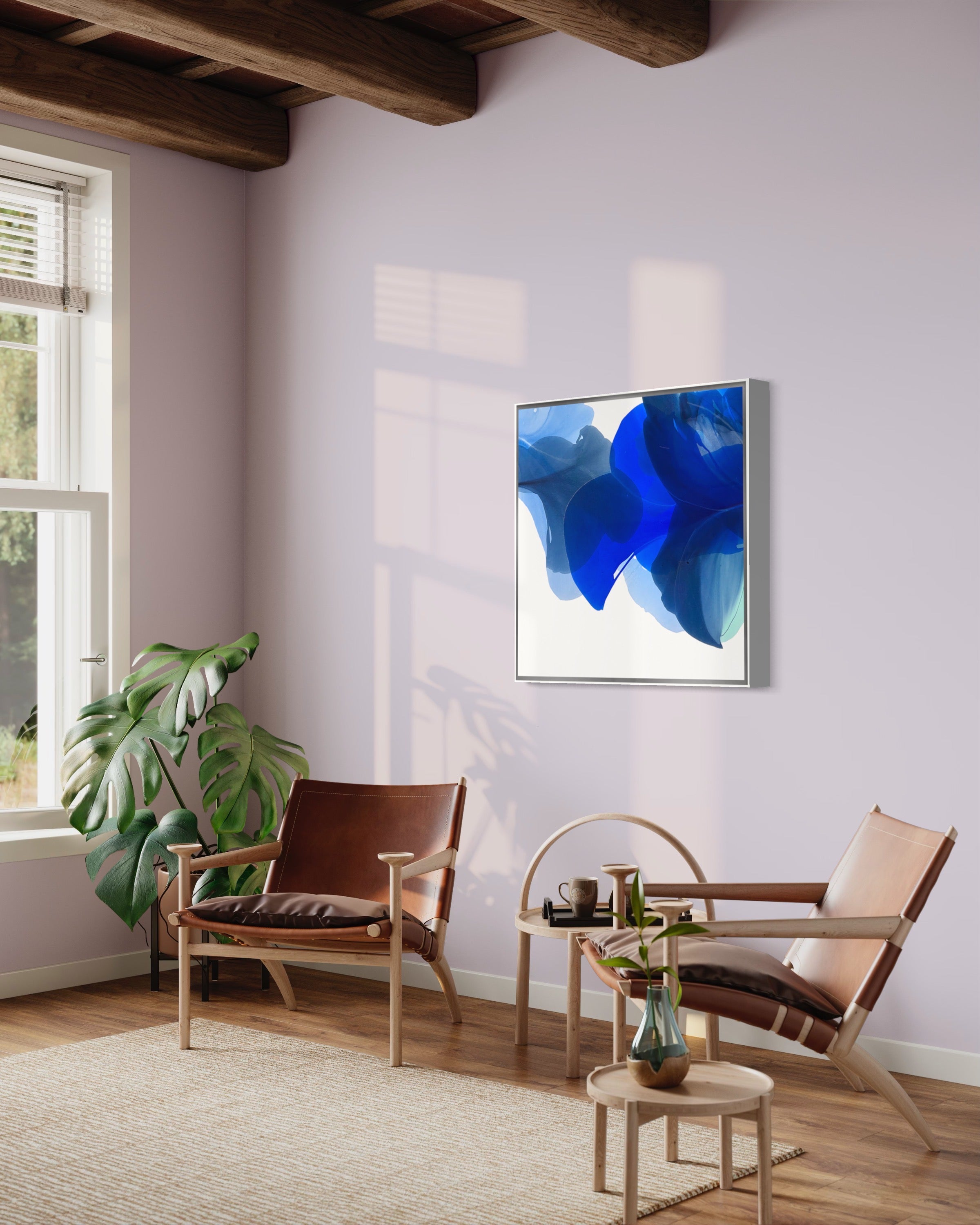 Modern Fine Art for Home Decor Abstract Watercolor Painting Sowa 30x30" by Marta Spendowska