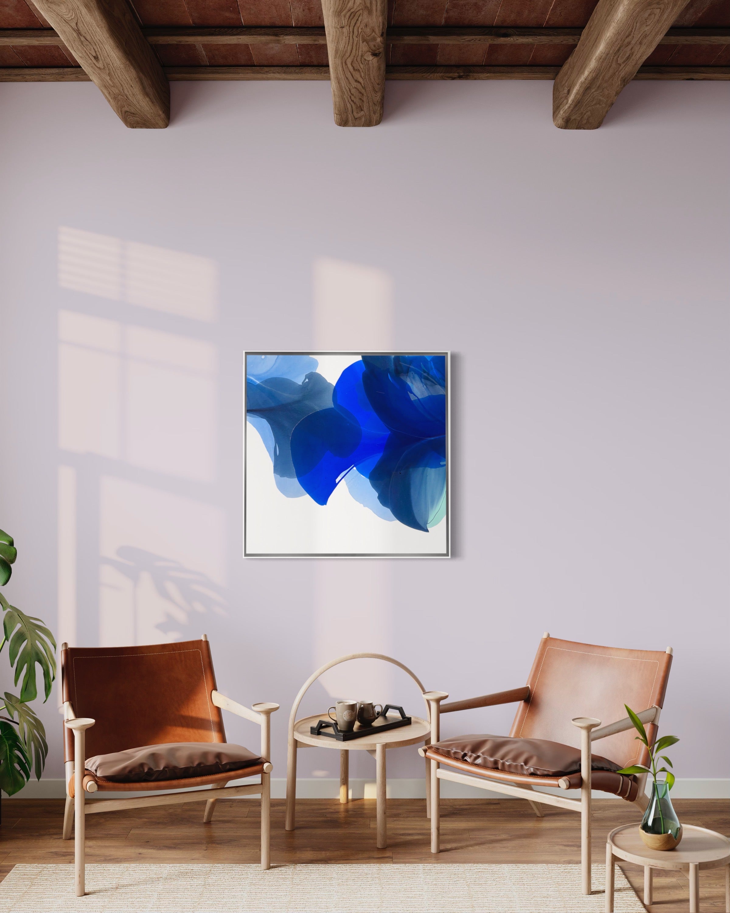 Modern Fine Art for Home Decor Abstract Watercolor Painting Sowa 30x30" by Marta Spendowska