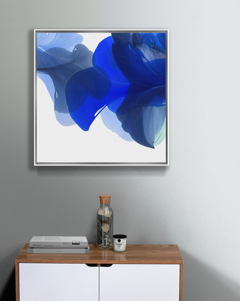 Modern Fine Art for Home Decor Abstract Watercolor Painting Sowa 30x30" by Marta Spendowska