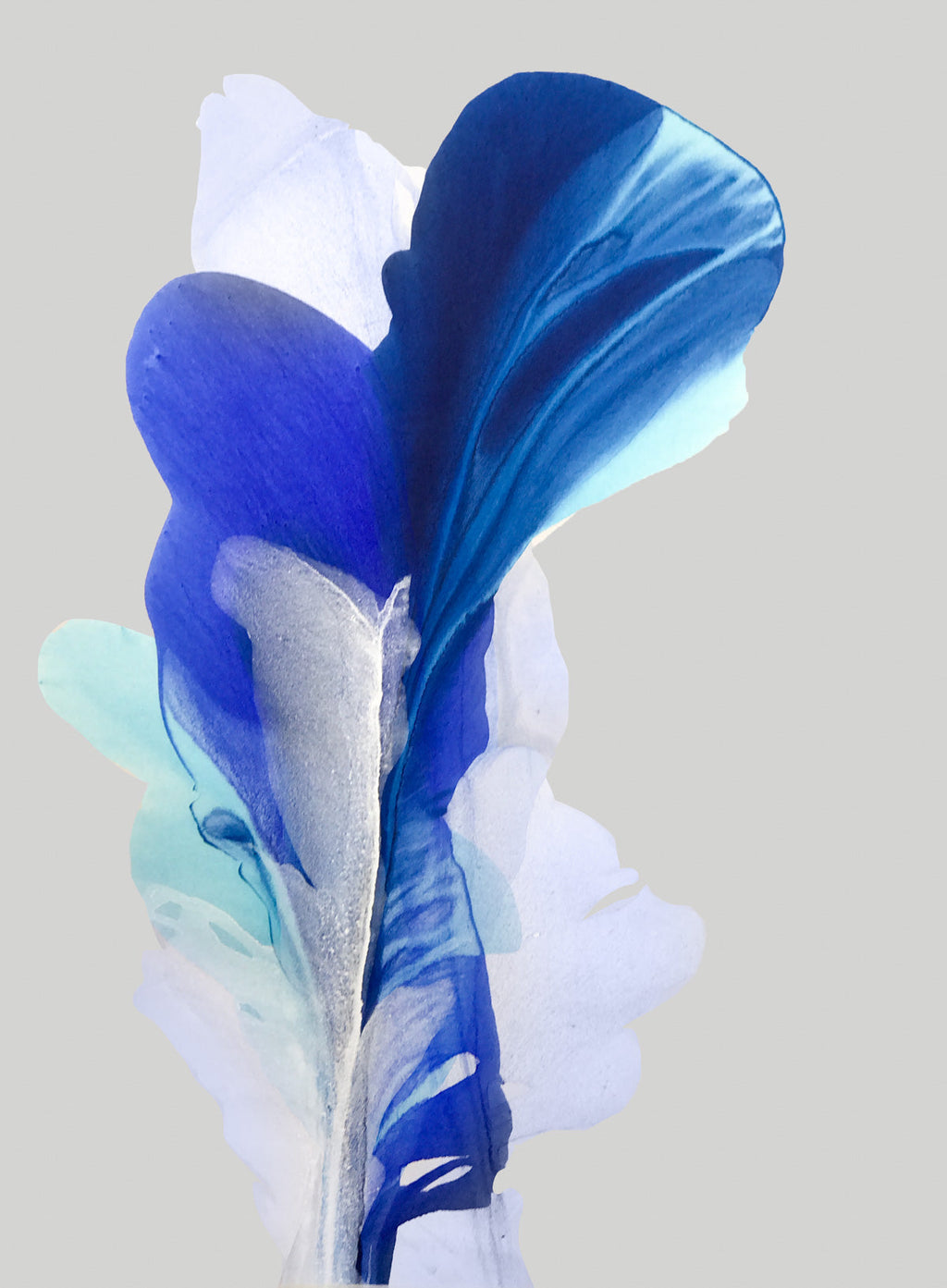 Modern Fine Art for Home Decor Abstract Watercolor Painting The journey of innocent blue 48x36" by Marta Spendowska