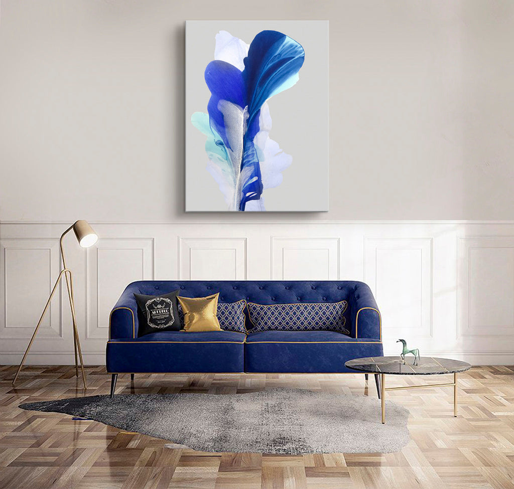 Modern Fine Art for Home Decor Abstract Watercolor Painting The journey of innocent blue 48x36" by Marta Spendowska