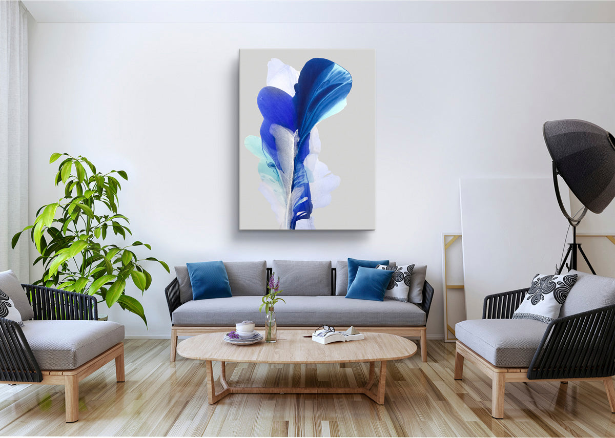 Modern Fine Art for Home Decor Abstract Watercolor Painting The journey of innocent blue 48x36" by Marta Spendowska