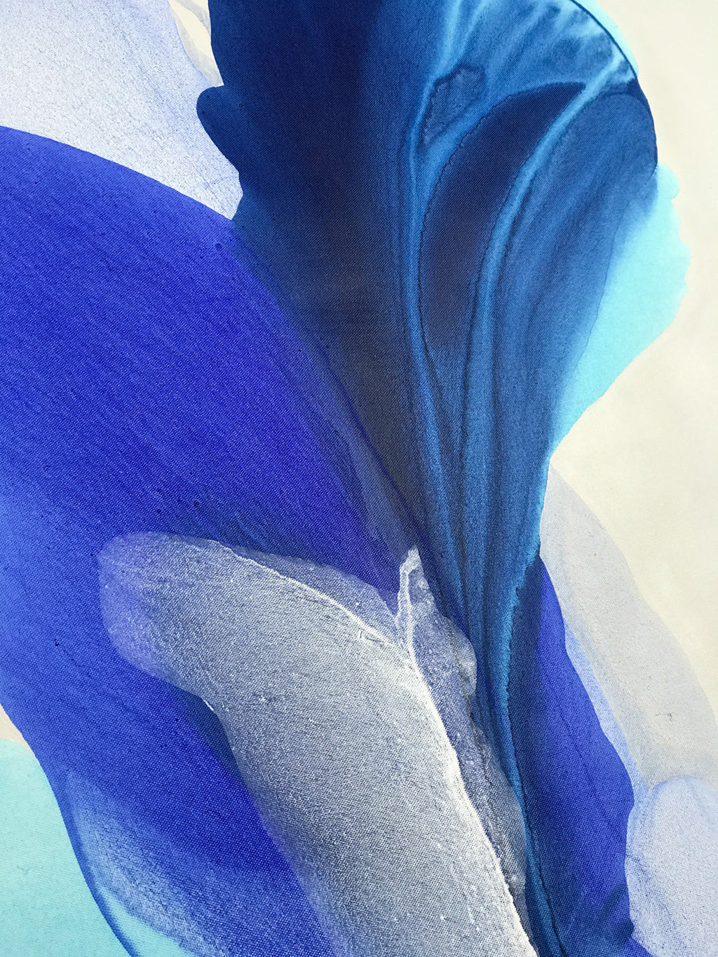 Modern Fine Art for Home Decor Abstract Watercolor Painting The journey of innocent blue 48x36" by Marta Spendowska