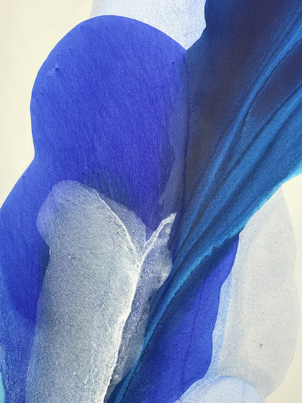 Modern Fine Art for Home Decor Abstract Watercolor Painting The journey of innocent blue 48x36" by Marta Spendowska