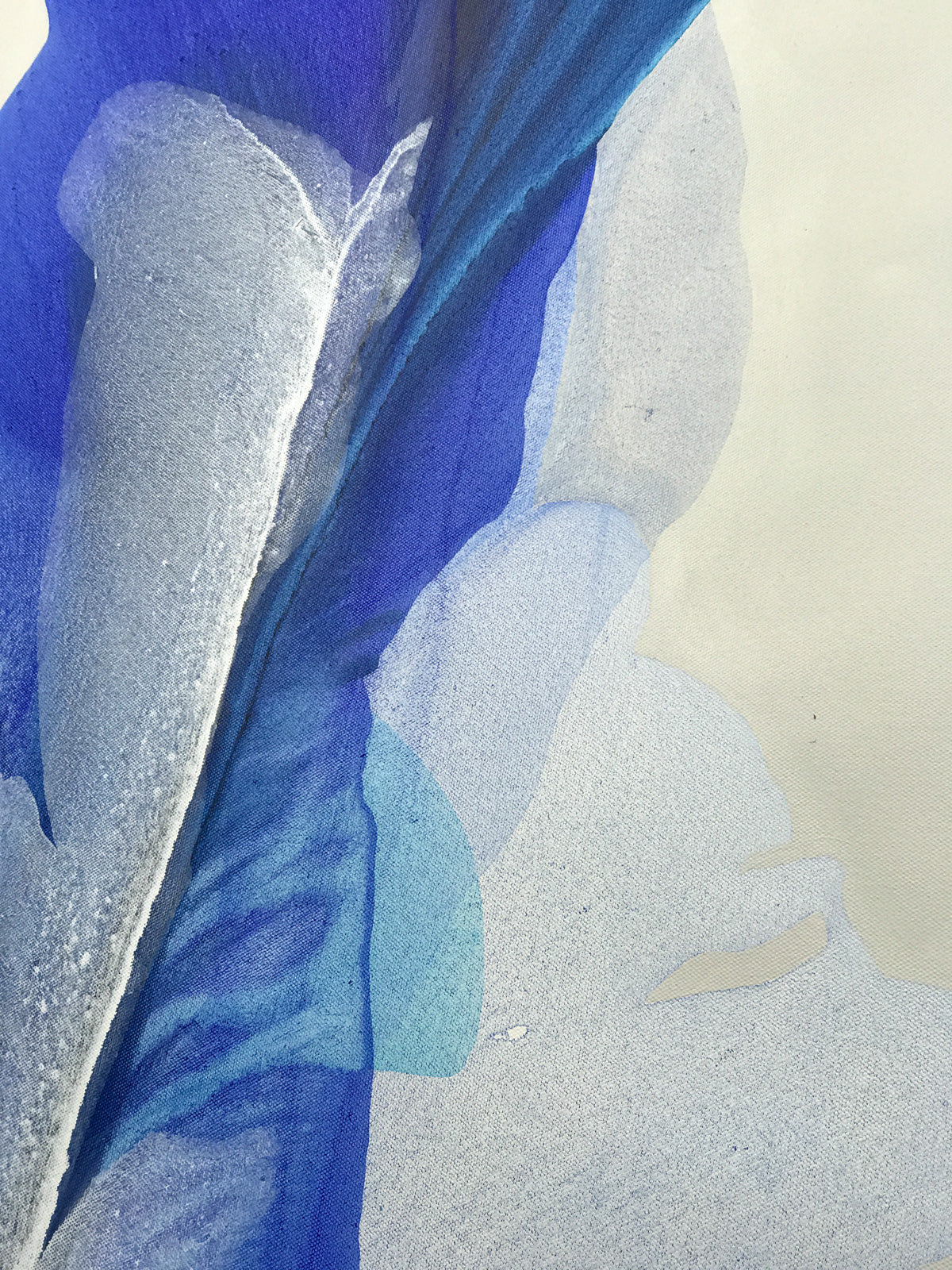 Modern Fine Art for Home Decor Abstract Watercolor Painting The journey of innocent blue 48x36" by Marta Spendowska