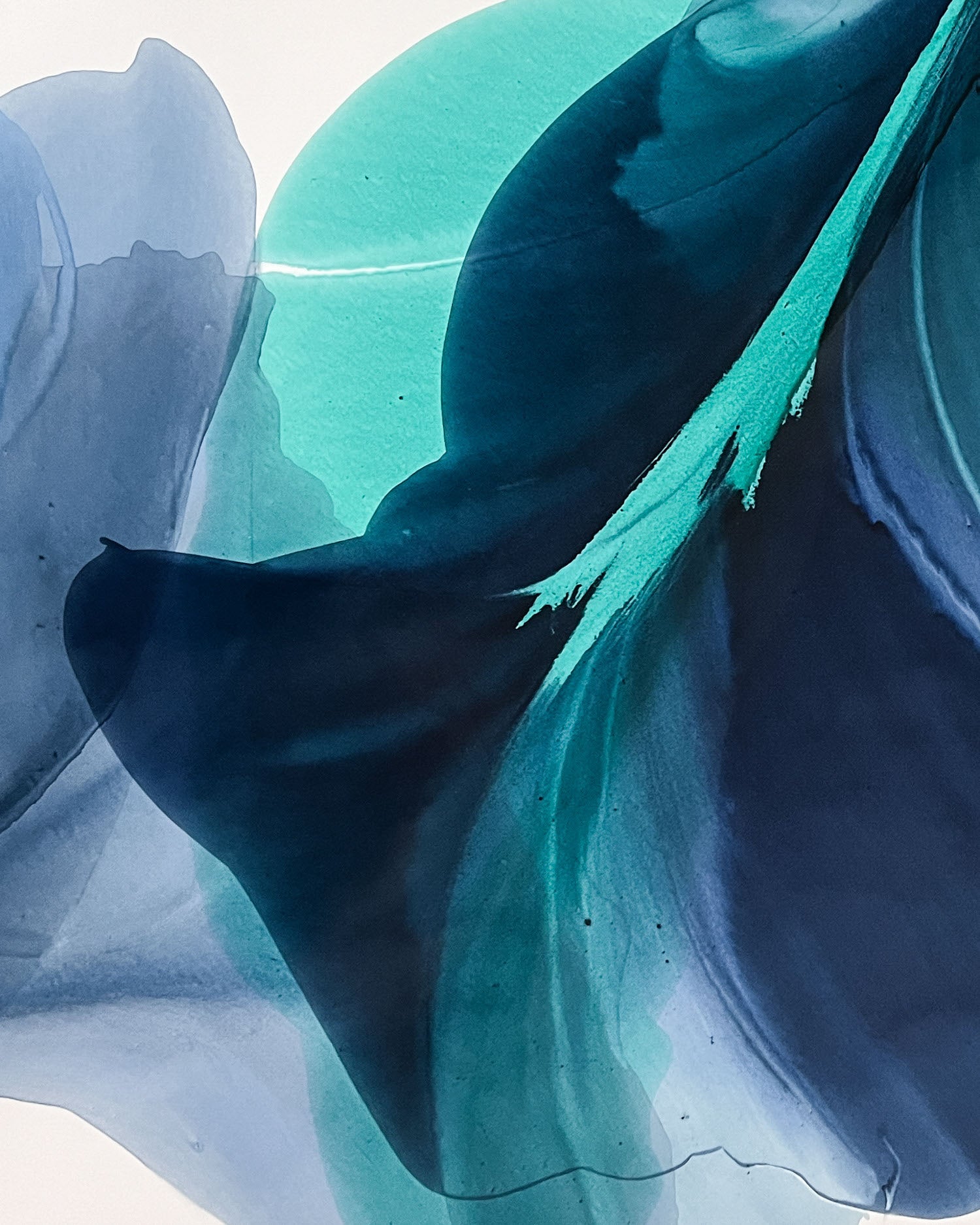 Modern Fine Art for Home Decor Abstract Watercolor Painting Voda 30x40" by Marta Spendowska