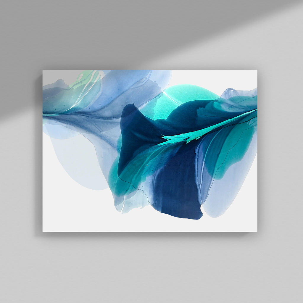 Modern Fine Art for Home Decor Abstract Watercolor Painting Voda 30x40" by Marta Spendowska