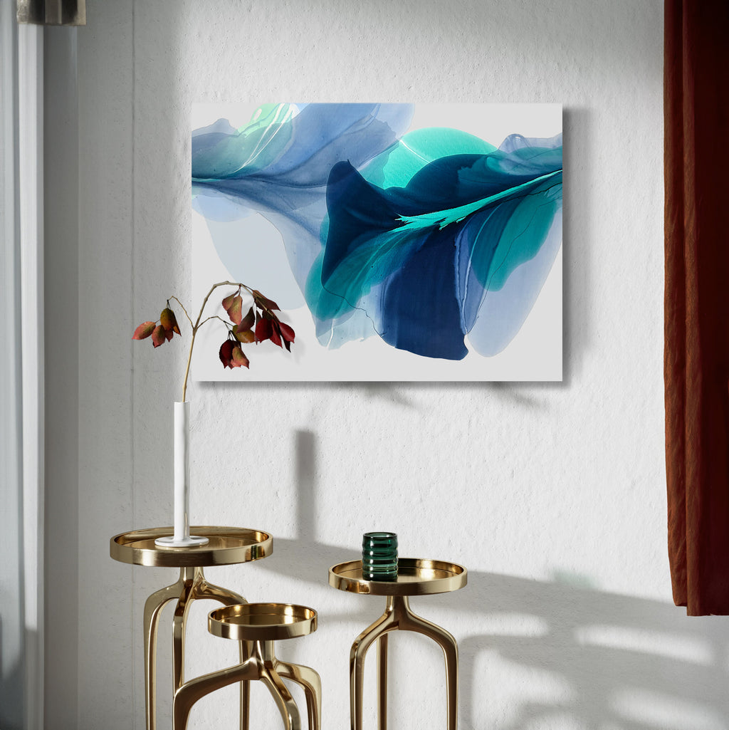 Modern Fine Art for Home Decor Abstract Watercolor Painting Voda 30x40" by Marta Spendowska