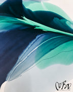 Modern Fine Art for Home Decor Abstract Watercolor Painting Voda 30x40" by Marta Spendowska