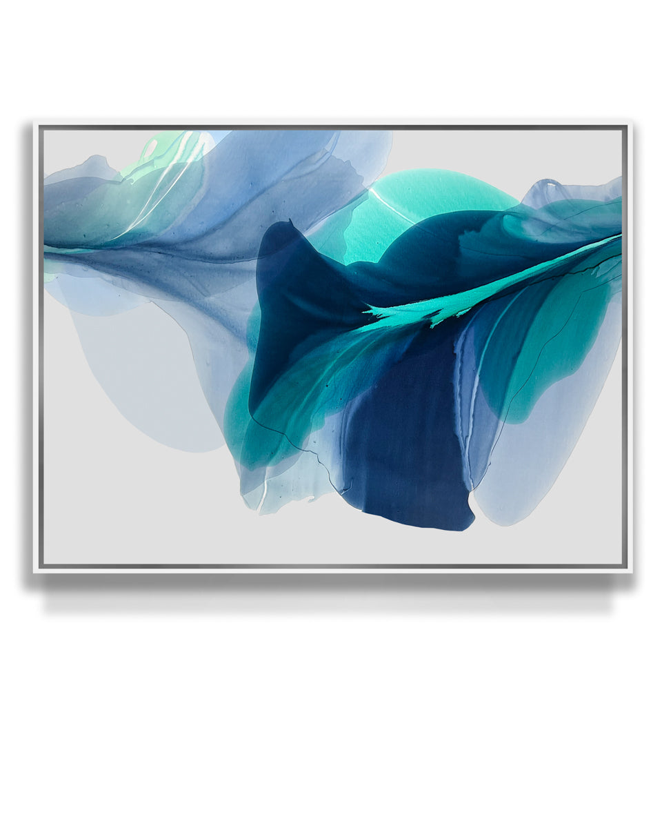 Modern Fine Art for Home Decor Abstract Watercolor Painting Voda 30x40" by Marta Spendowska