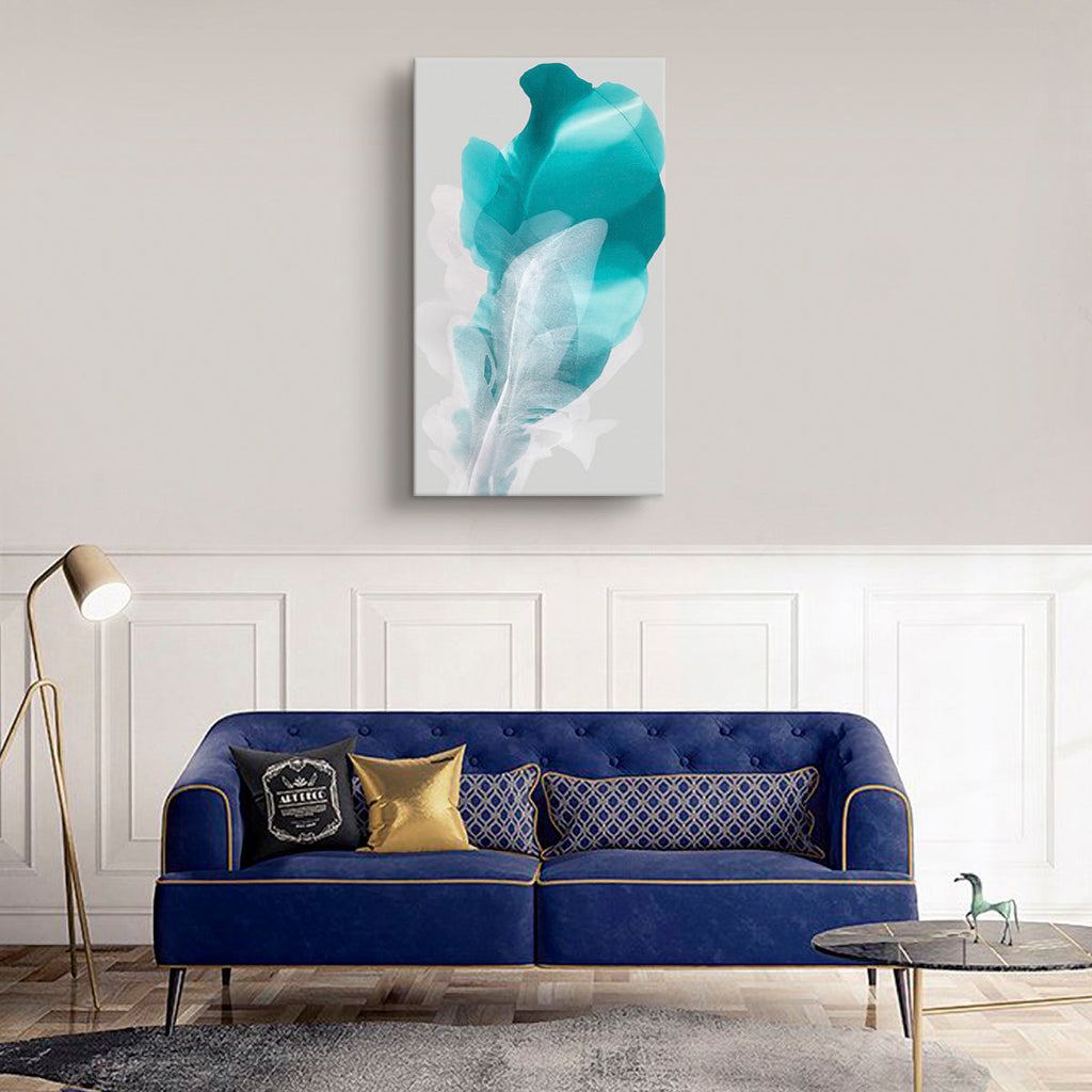 Modern Fine Art for Home Decor Abstract Watercolor Painting White petals 40x23" by Marta Spendowska