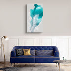 Modern Fine Art for Home Decor Abstract Watercolor Painting White petals 40x23" by Marta Spendowska